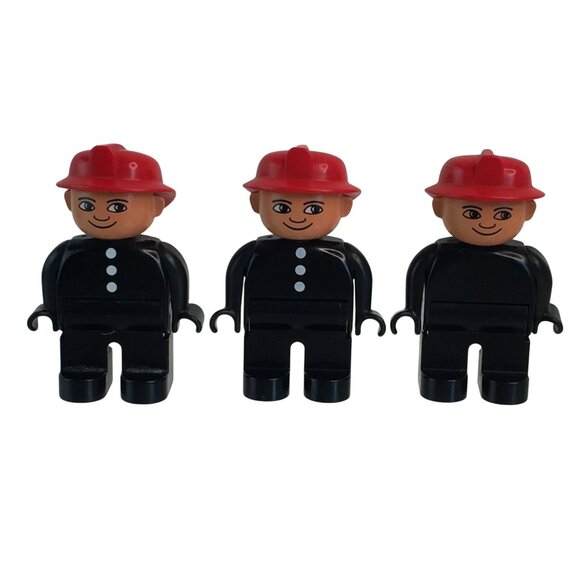 Vintage Lego Duplo Figure Lot of 10 People Firefighter Construction Western - Picture 2 of 9